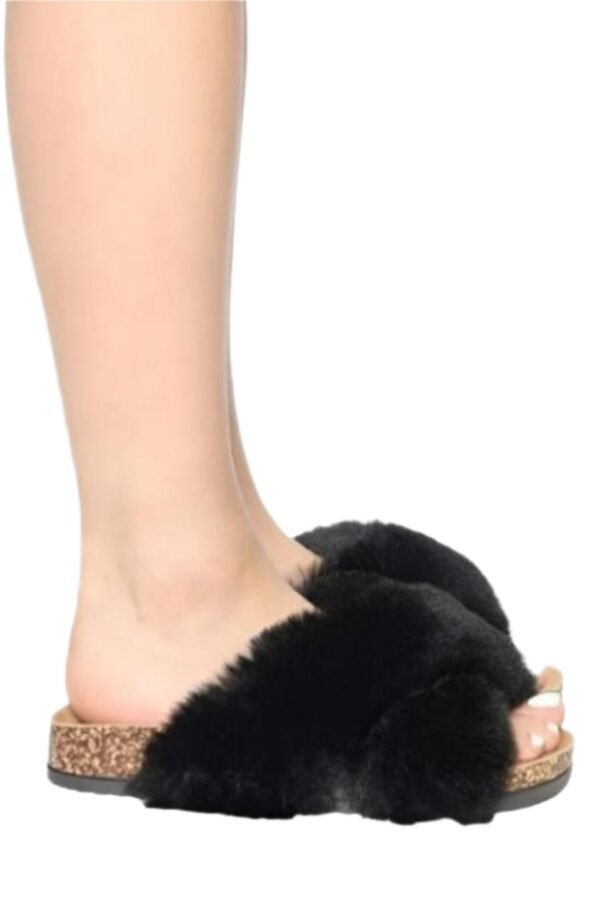 Soft Fur Slide Sandals