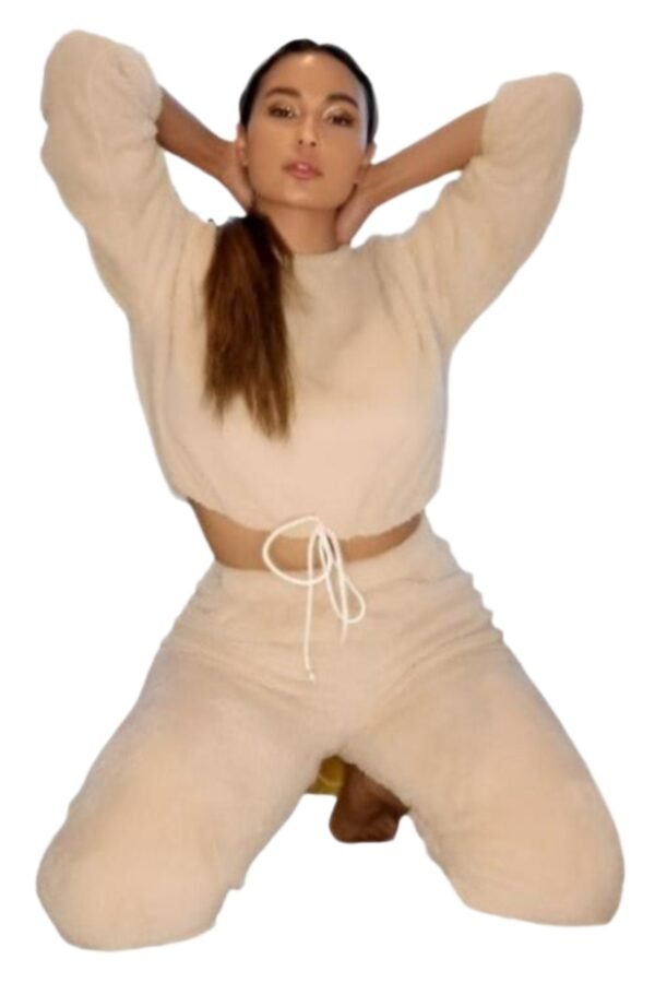 Teddy Borg Cropped Top Jogger Lounge Set