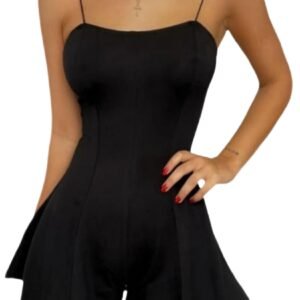 Black Romper Thin Strap