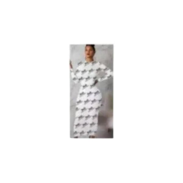 Mock Neck Long sleeve Bodycon Long Dress - Image 3