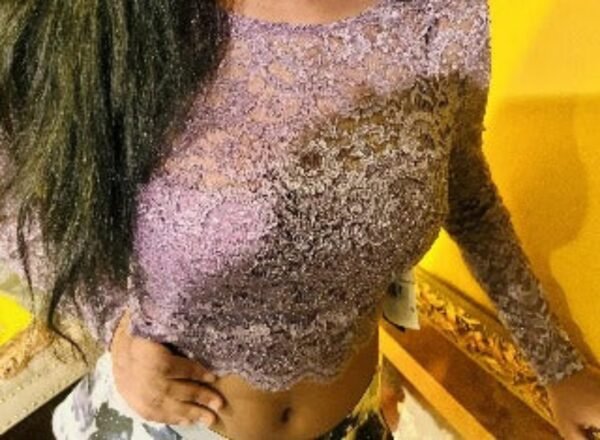 City Vibe Long-Sleeve Lace Top with Floral Skirt Two-Piece Dress - Image 4
