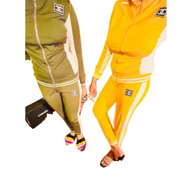 Two Pieces Tracksuit Zipper Top Sport Suit - Image 4