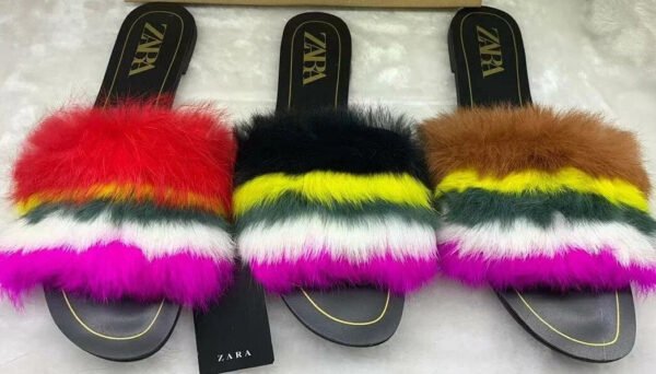 Women's Fashion Flat Fur Sandals - Image 3