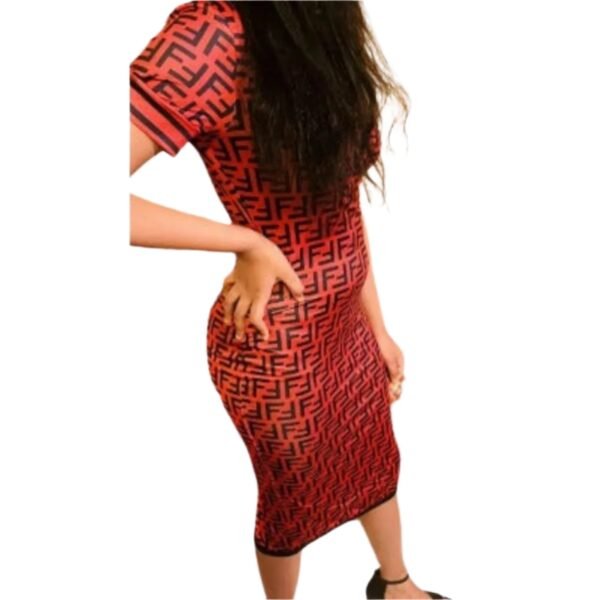 Women Long Dress Short Sleeves - Image 4