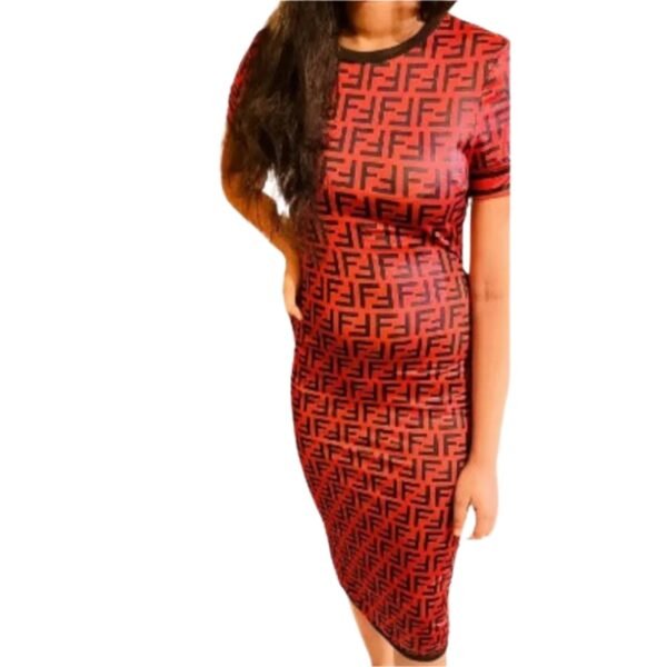 Women Long Dress Short Sleeves - Image 3