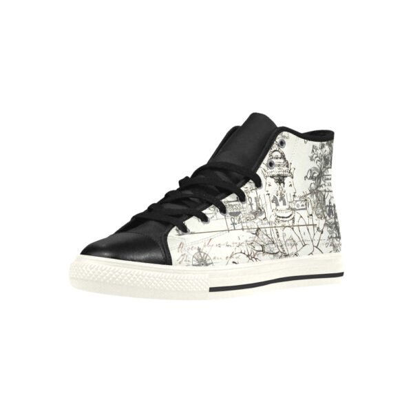 MAP AND SOME ILLUSTRATIONS High Top Action Leather Men's Shoes - Image 5