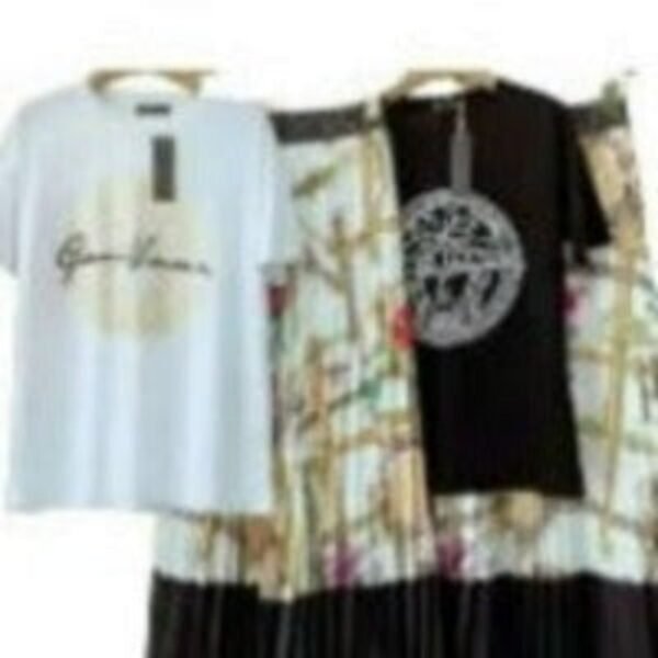 Chic Two Pieces Women's T-Shirt & Pleated Skirt Sets - Image 2