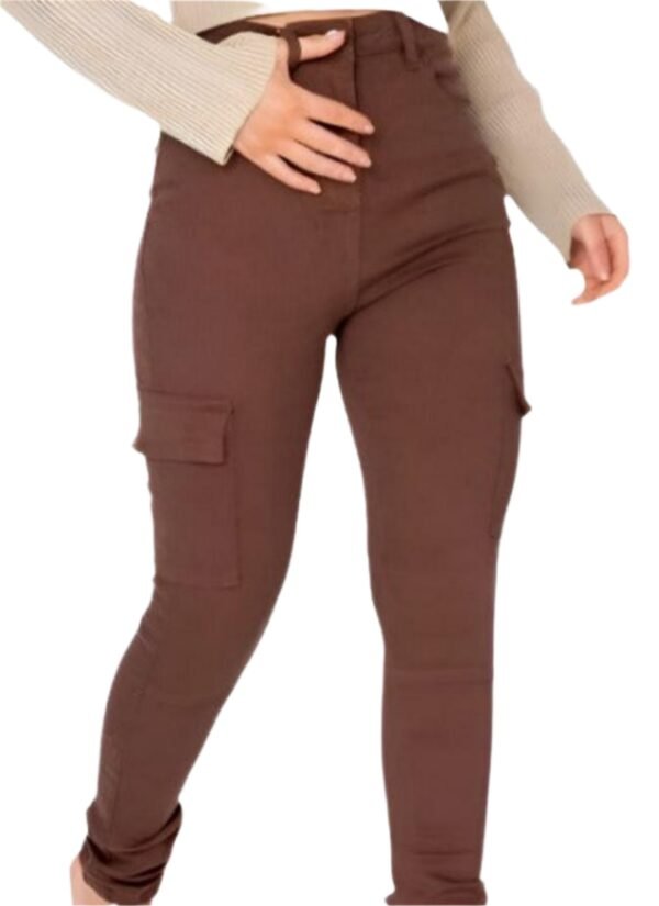 Brown Pocket Detail Cargo Utility Trousers