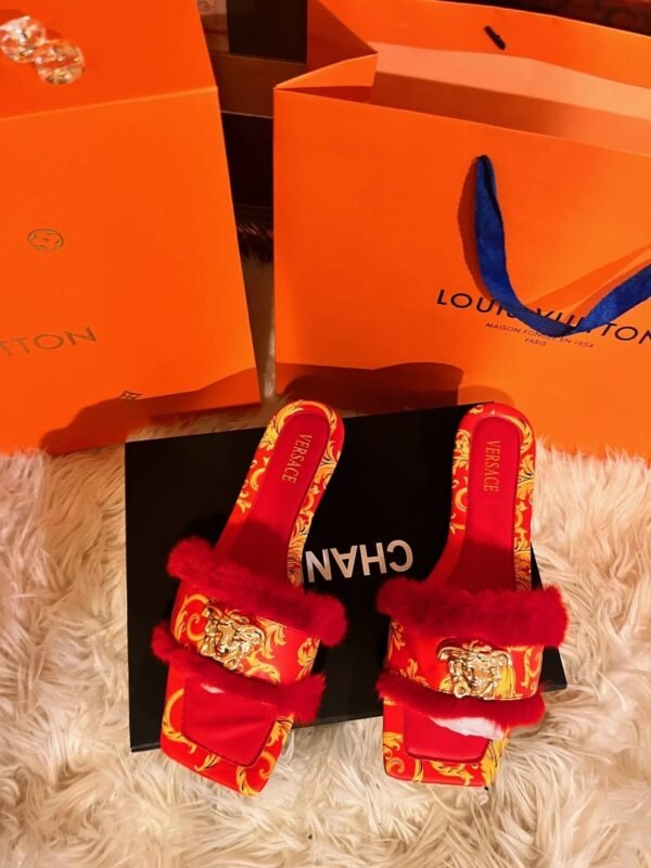 Fashion  Flat Fur Slide Sandals - Image 3