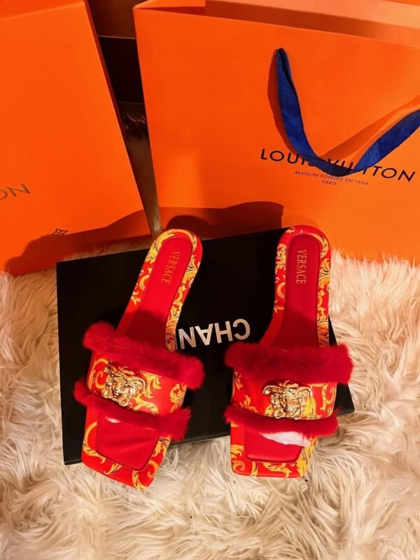 Fashion  Flat Fur Slide Sandals - Image 4