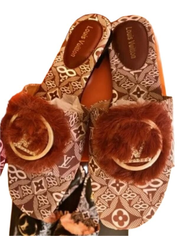 Fashion Flat Fur Sandals - Image 3