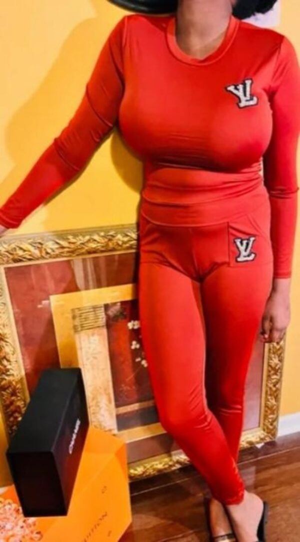 Two Pieces  Set Sexy Outfits Long Sleeve & Long Pants Pullover Tracksuit With Pockets - Image 5