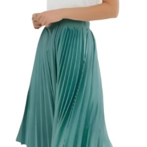 Pleated Versatile Long Skirt With Elastic Waist