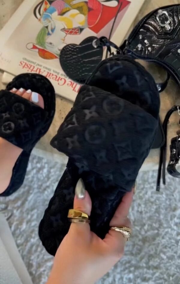 Flower Slides Thick Bottom Fur Slippers for Women - Image 4