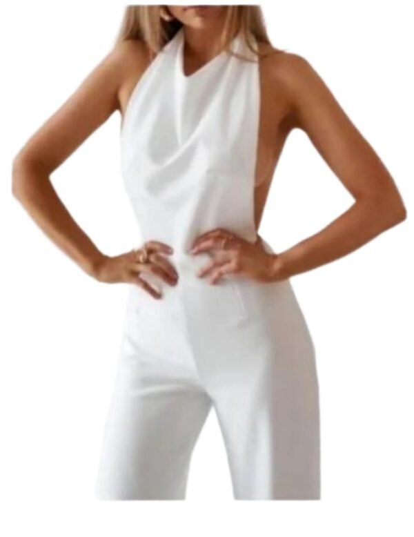 Backless Chic Jumpsuit Off White