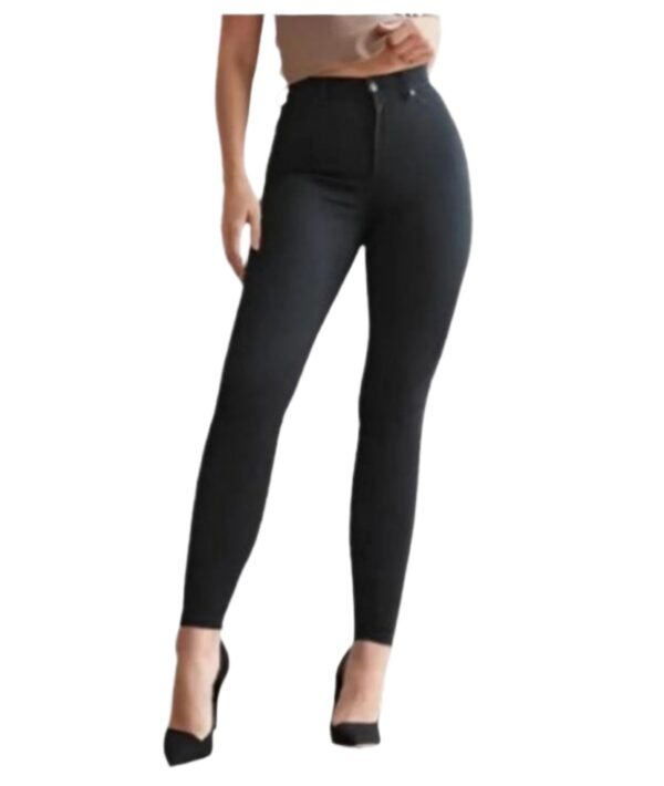 Curvy High Waisted Black Supersoft Skinny Jeans