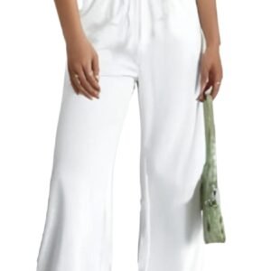 WHITE TIE WAIST OVERSIZED JOGGERS