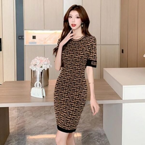 Women Long Dress Short Sleeves - Image 6