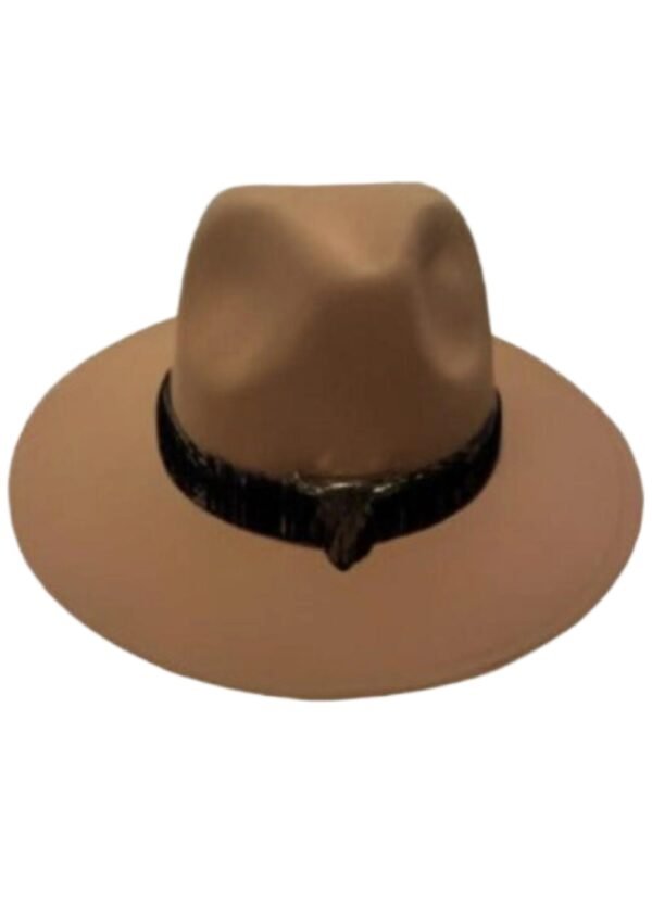 Wool Fedora Hat With Punk Ribbon