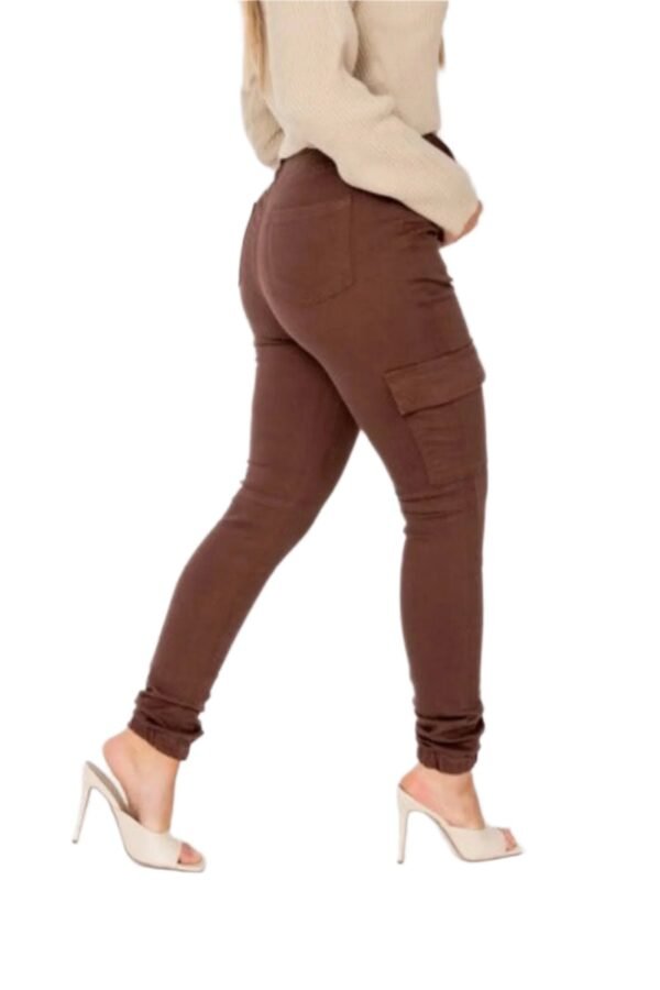 Brown Pocket Detail Cargo Utility Trousers - Image 3