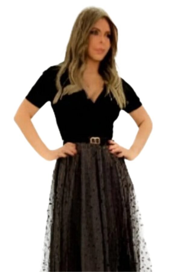 Chic Two Pieces  T-Shirt with Polka Dot Tutu Skirt Sets - Image 2