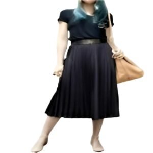 Chic Two Pieces  T-shirts & Long Pleated Skirt