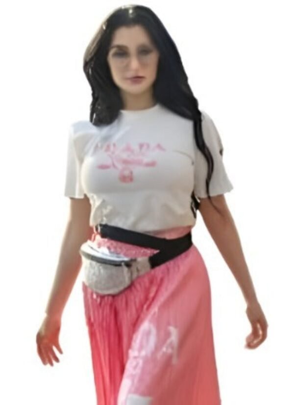 Chic Women's Two Pieces T-shirt & Pleated Silky Skirt - Image 2