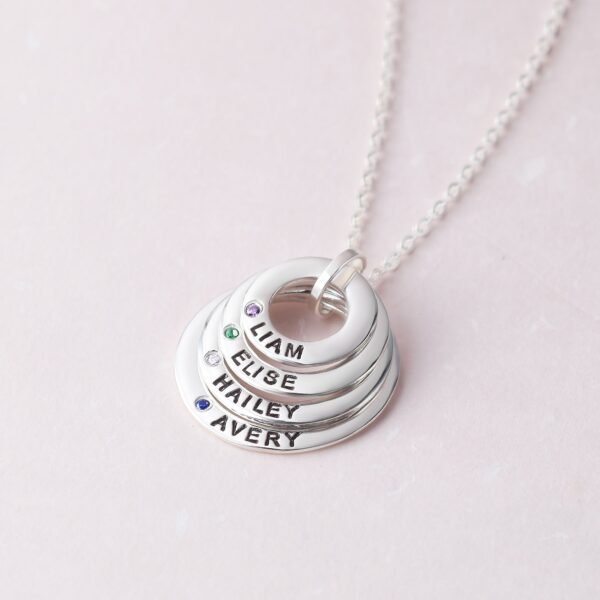 Mom Necklace Birthstone, Mom Necklace With Kids Names, Grandma Jewelry - Image 6