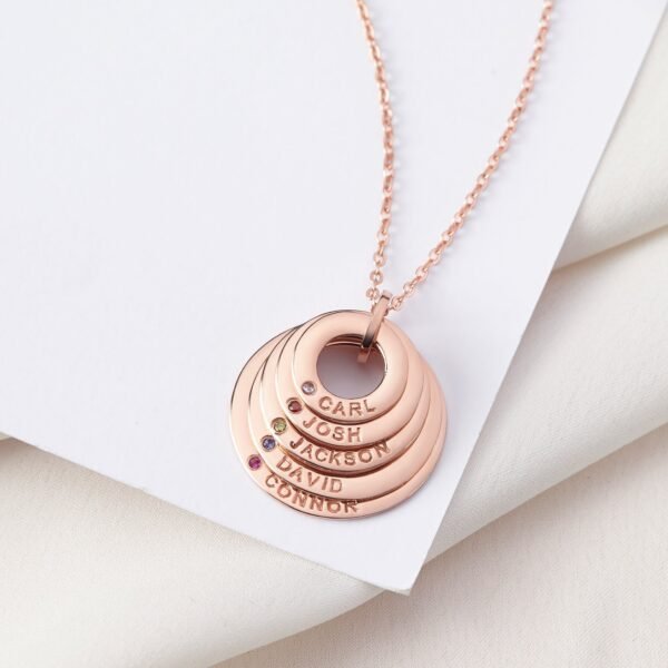Mom Necklace Birthstone, Mom Necklace With Kids Names, Grandma Jewelry - Image 2