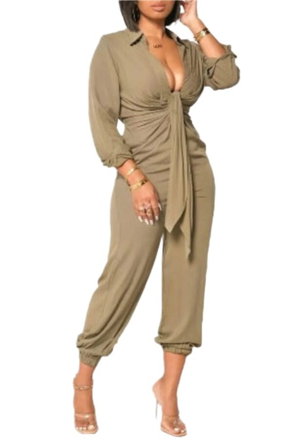 Jumpsuit with Elastic on Ankle - Image 3