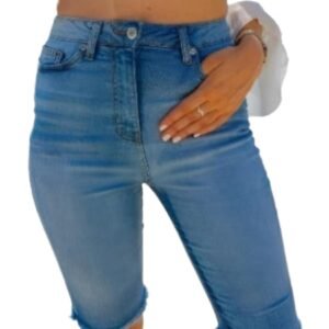 LIGHT BLUE DENIM CYCLING SHORTS
