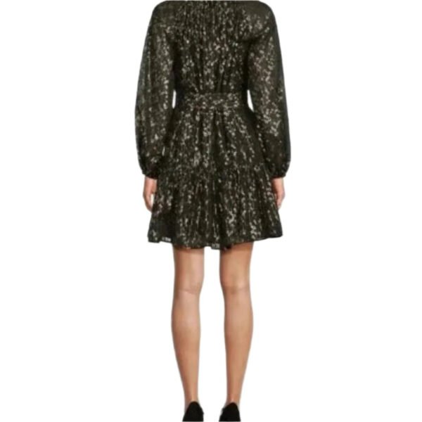 Camila Chiffon Mock Neck Long Sleeve Button Front Dress - Image 2