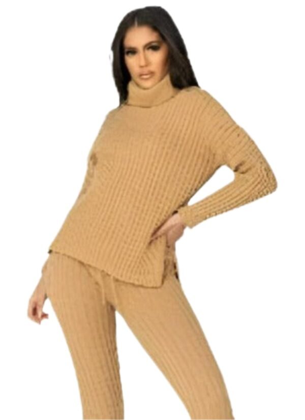 Rib Knit Roll Neck Jumper & Legging Lounge Set