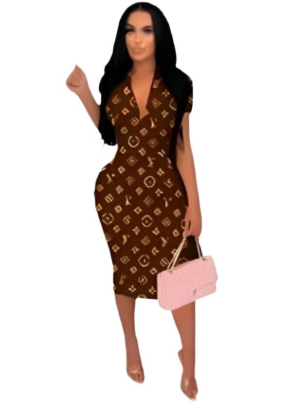 Women Fashion Short Sleeves Long Dress