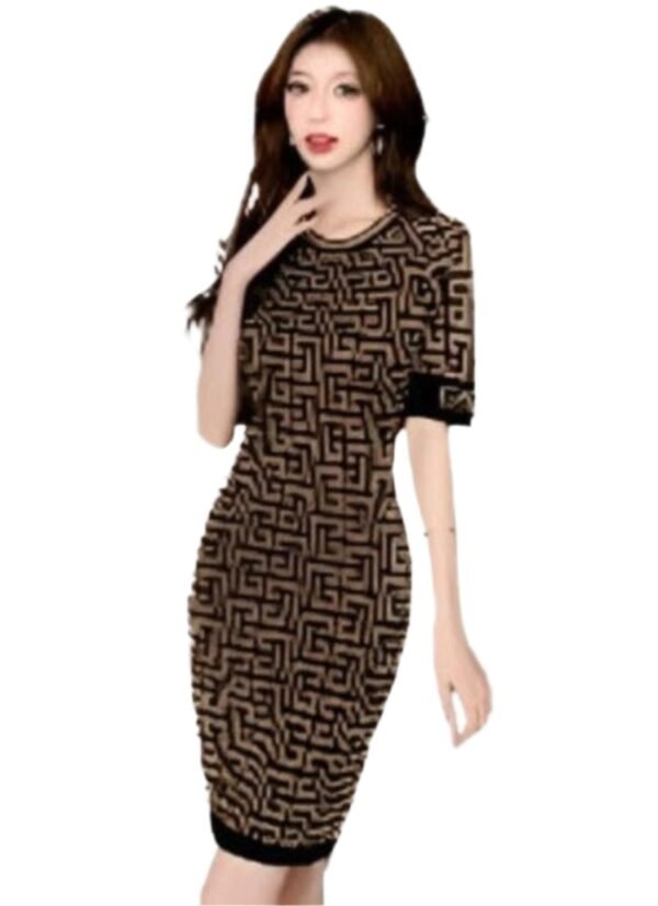 Women Long Dress Short Sleeves