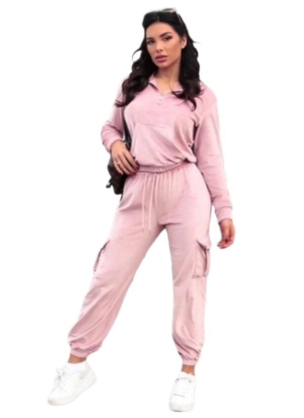 Women's Fashion Loungewear Crew Neck Jogger Lounge Set Pink
